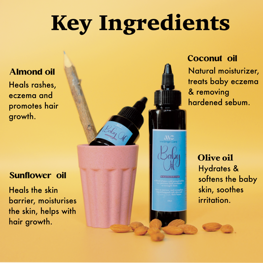 Melange Baby Oil for baby eczema rashes and diaper rash relief