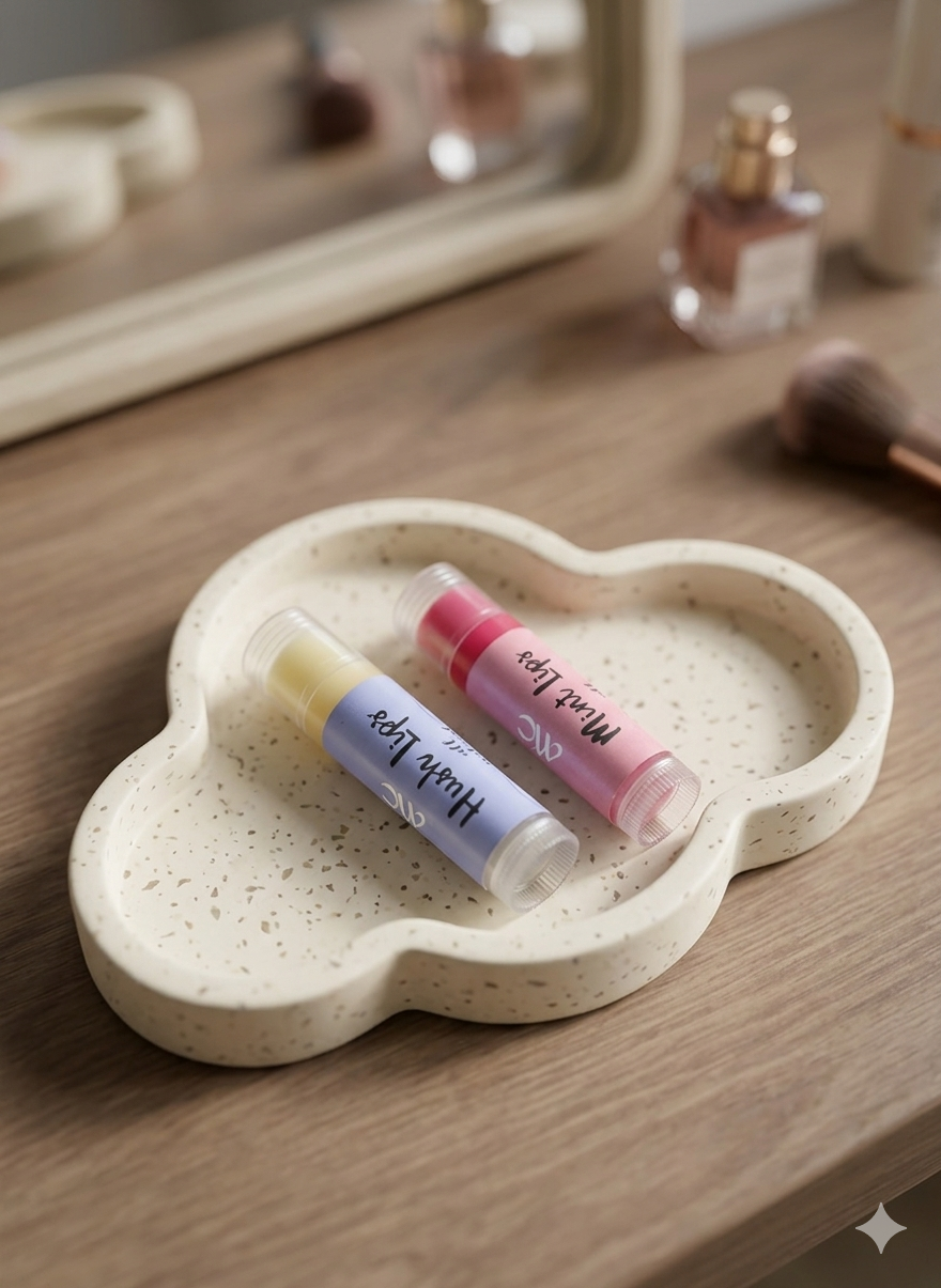 Melange Care Hush Lips and Mint Lips vegan lip balms made with cocoa butter, mango butter and plant oils