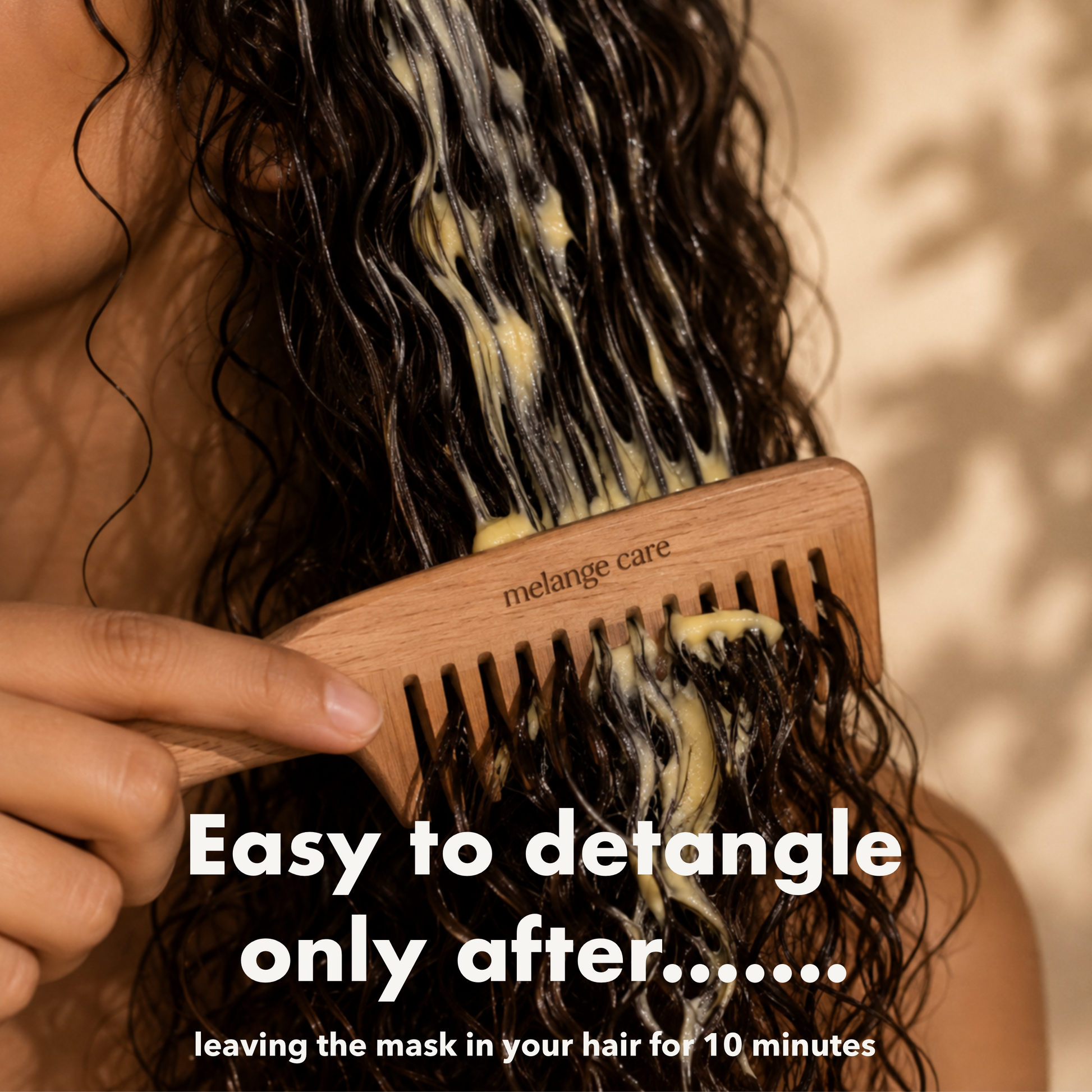 Butter Therapy Hair Mask applied to wet hair to condition and make detangling easier