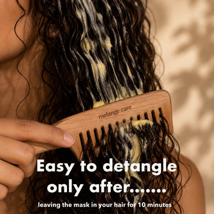 Butter Therapy Hair Mask applied to wet hair to condition and make detangling easier
