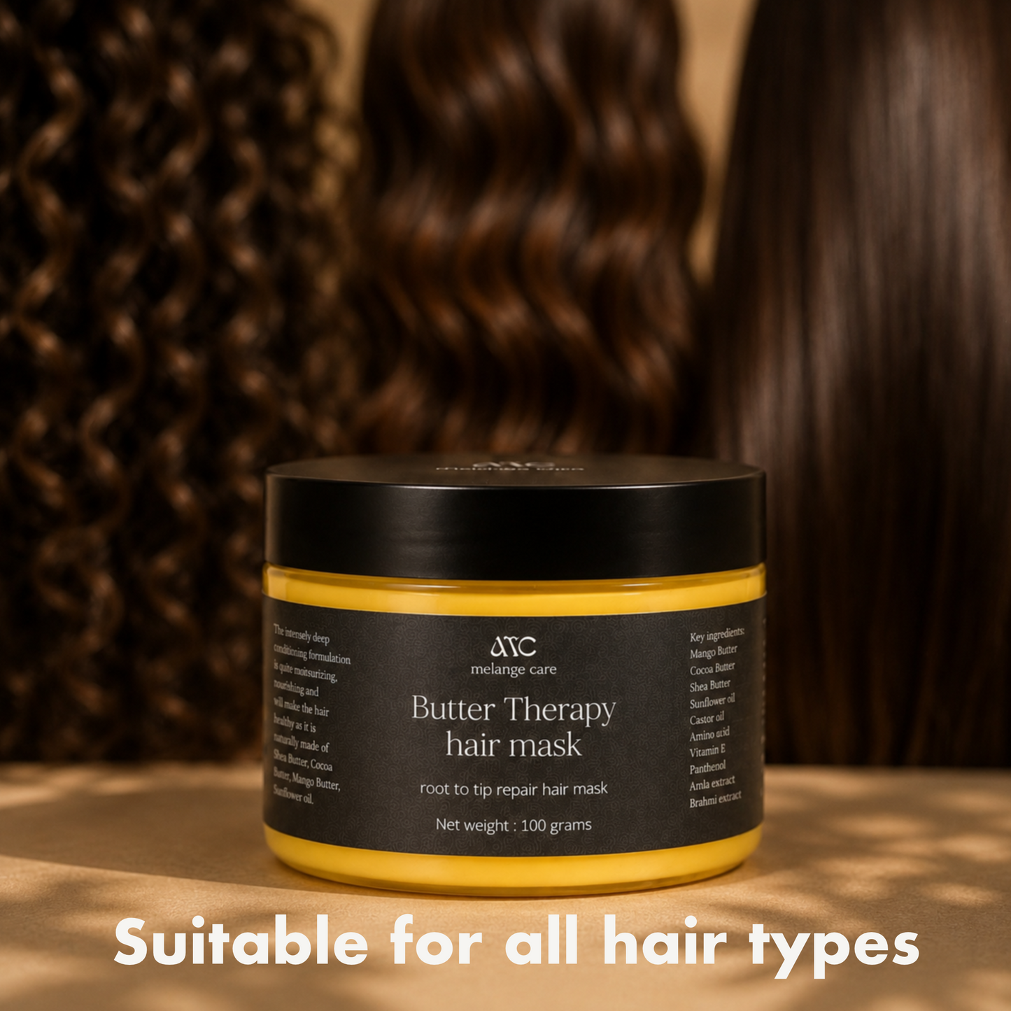Melange Care Butter Therapy Hair Mask suitable for all hair types with multiple ways to use