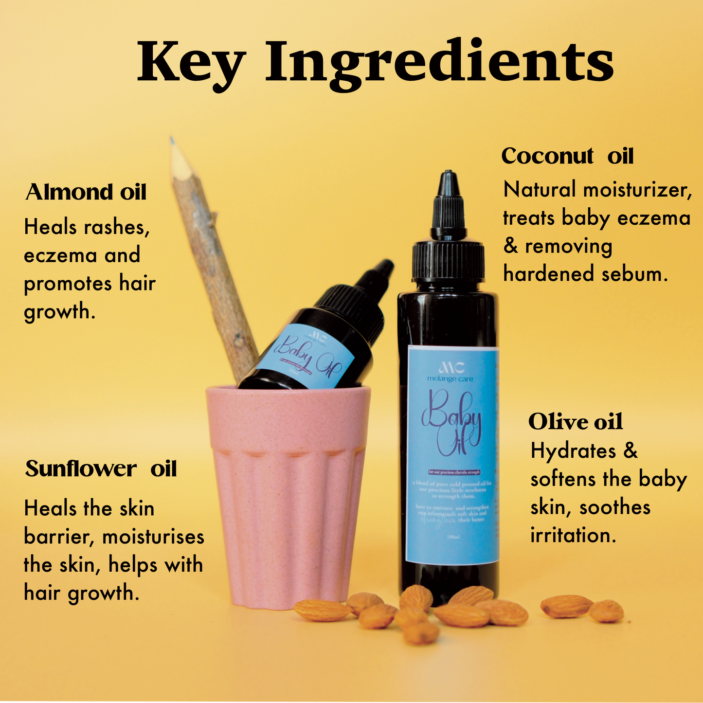 Melange Baby Oil for baby eczema rashes and diaper rash relief