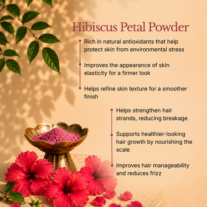 Melange Care hibiscus petal powder for hair growth reduced frizz firmer skin and reduced breakage India