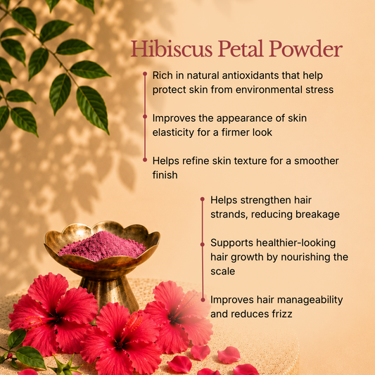 Melange Care hibiscus petal powder for hair growth reduced frizz firmer skin and reduced breakage India