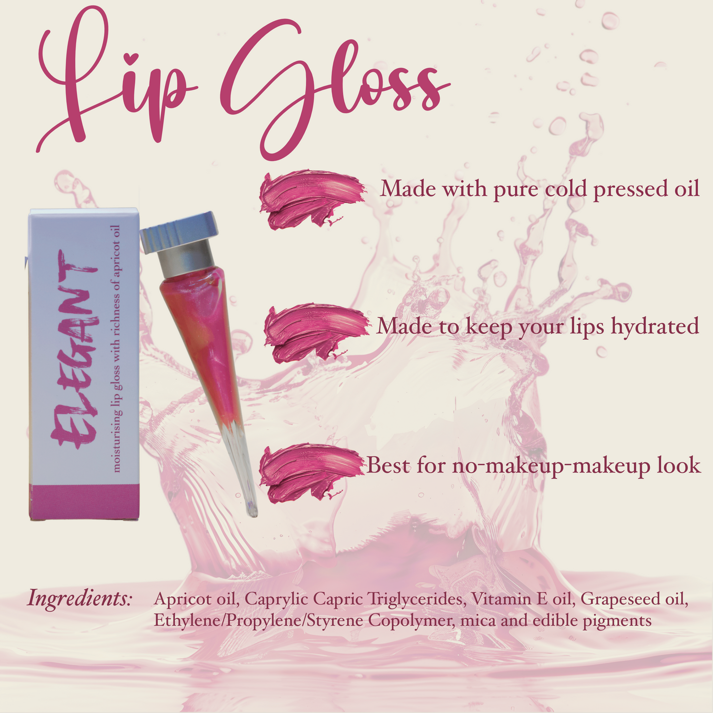 Melange Elegant lip gloss lightweight non sticky natural nude India