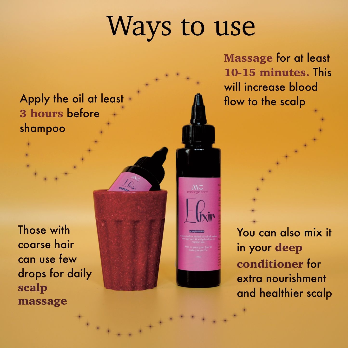 Melange Elixir rosemary castor oil blend for scalp nourishment