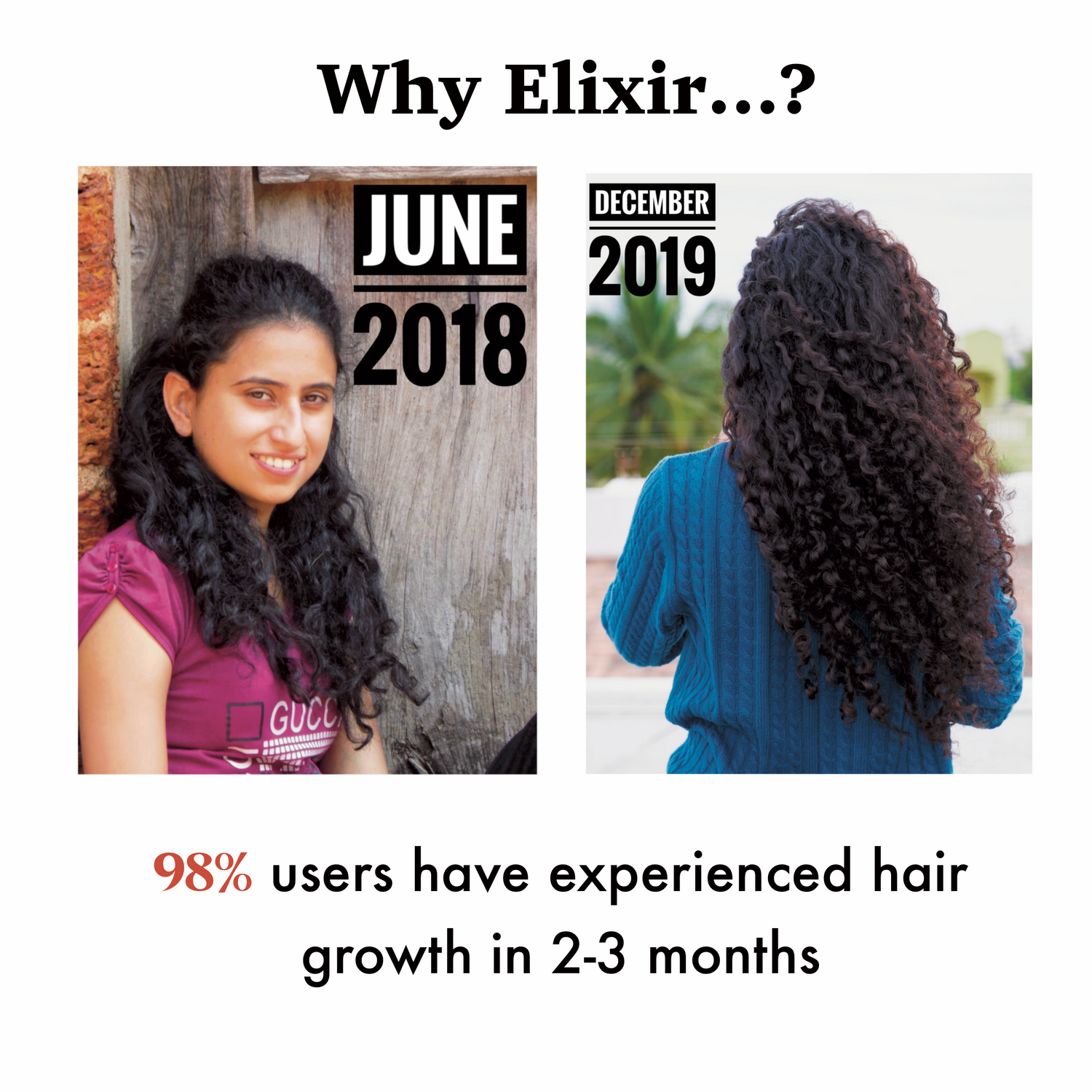 Melange Elixir before and after hair growth results