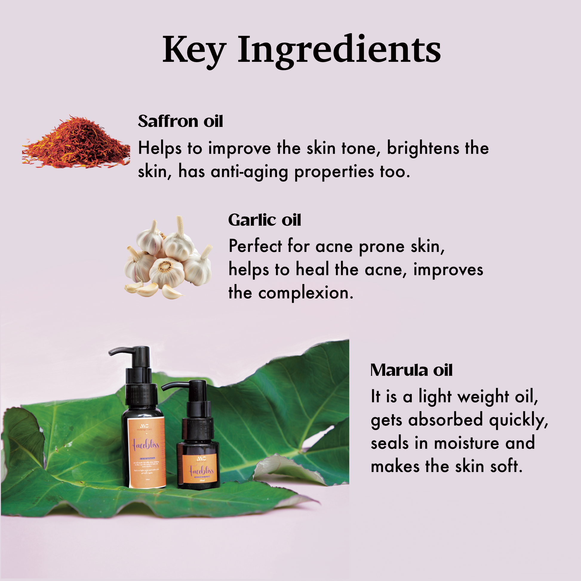 Melange Facebliss before and after acne results natural facial oil