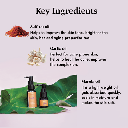 Melange Facebliss before and after acne results natural facial oil