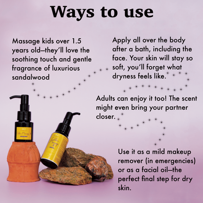 Melange Golden Massage Oil sandalwood dry skin natural moisturiser