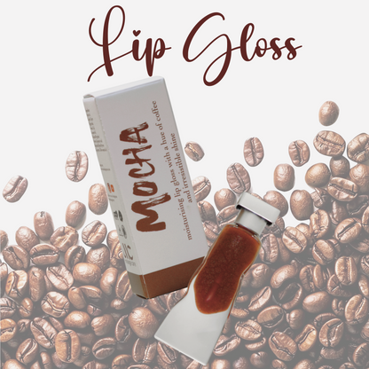 Melange Mocha lip gloss rich brown coffee fragrance suitable for all skin tones