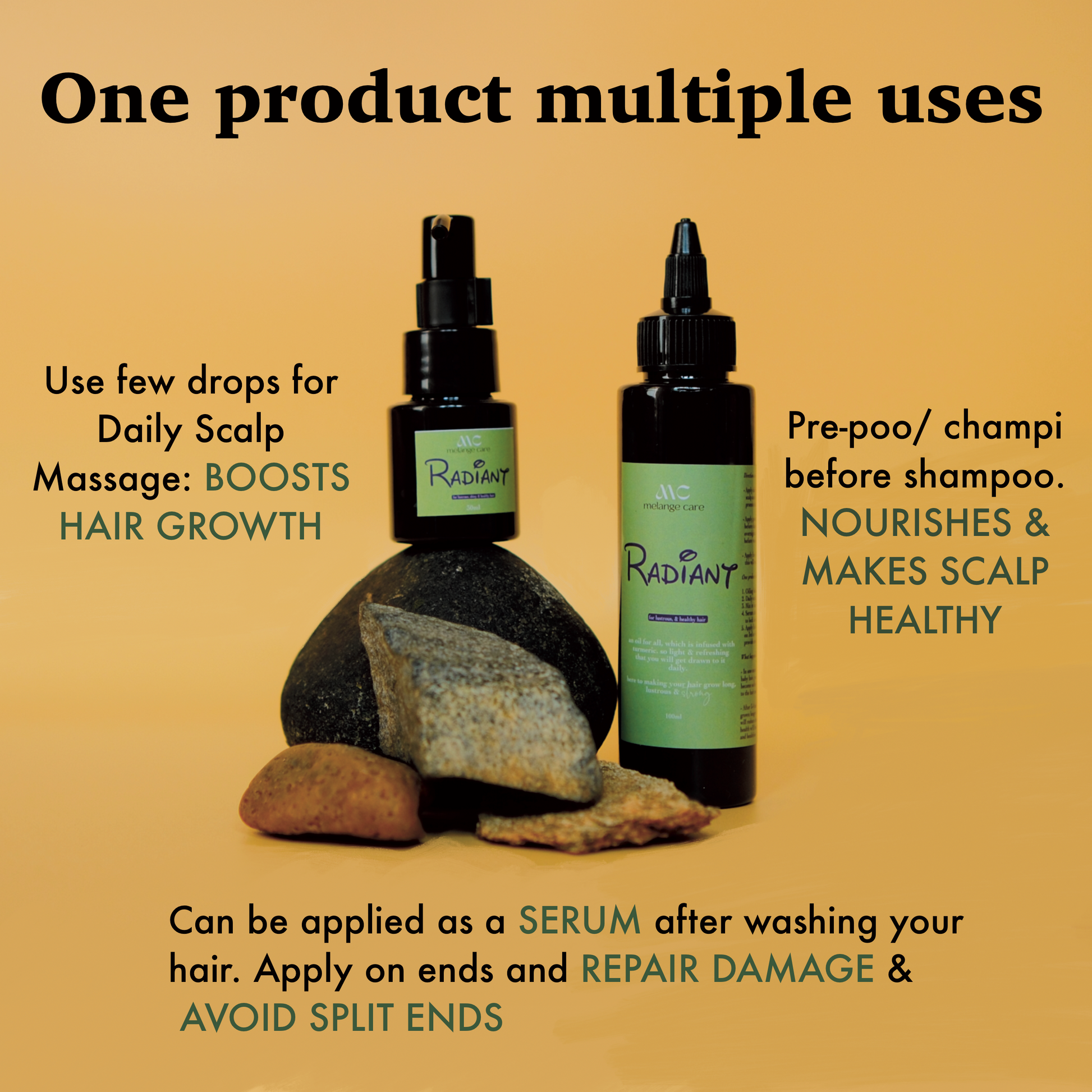 Melange Radiant natural hair oil safe for kids and babies